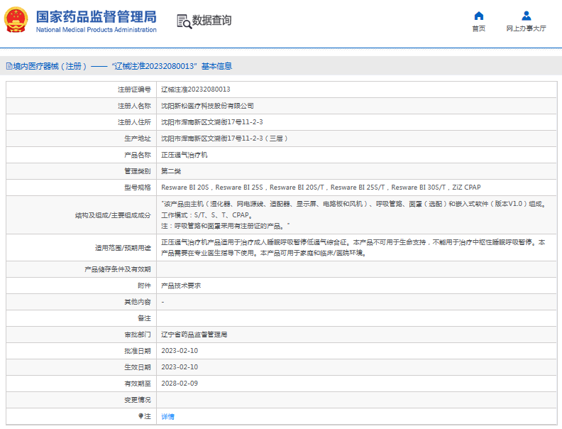 Resware BI 20S正壓通氣治療機(jī)1.png